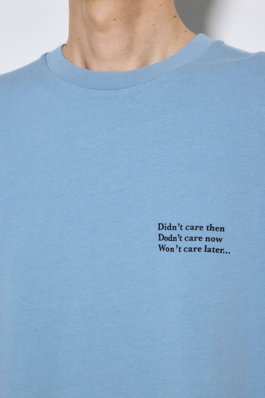 引き揃え天竺バックメッセージロゴTシャツ L/BLU S