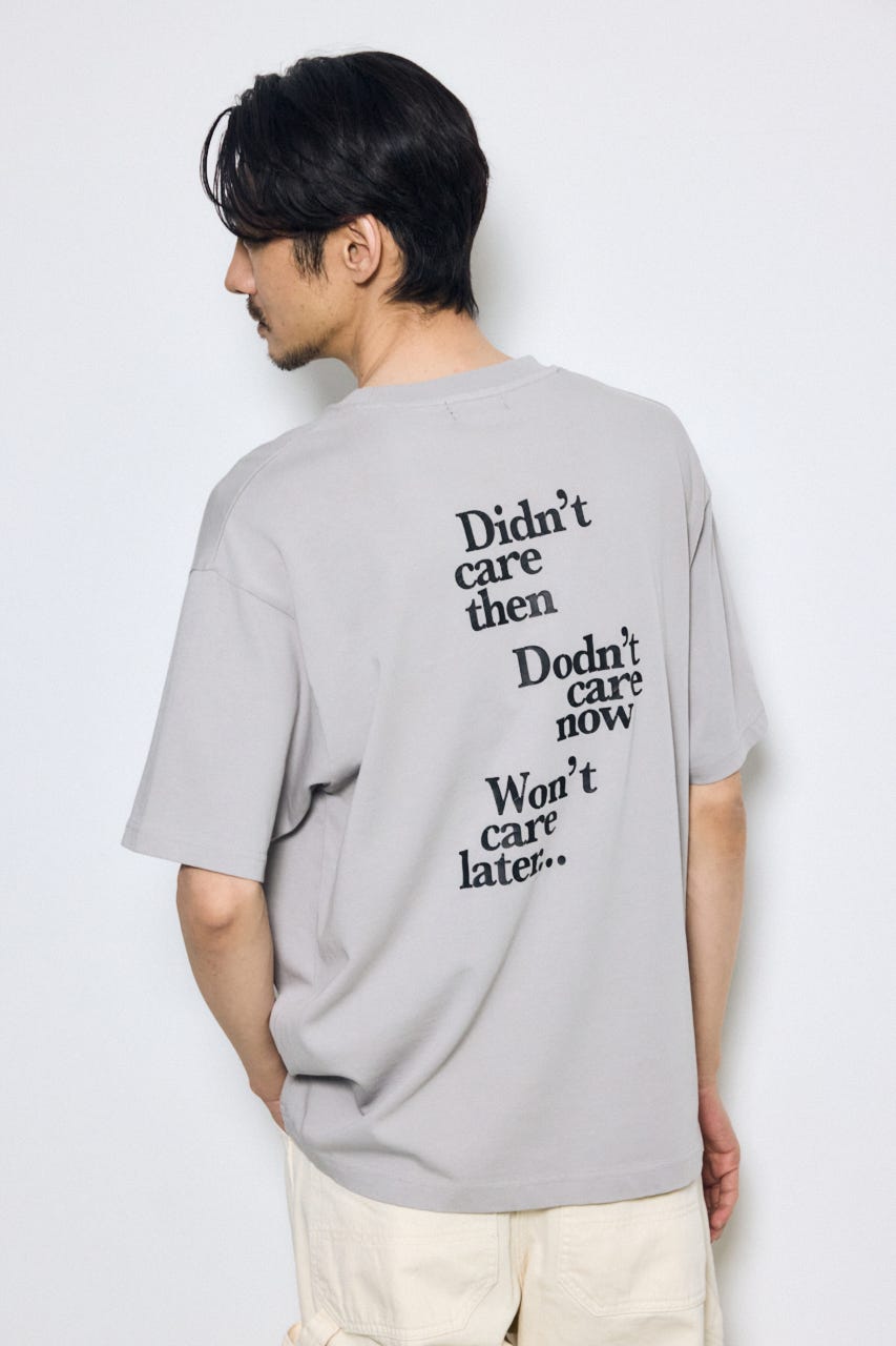 引き揃え天竺バックメッセージロゴTシャツ L/GRY L