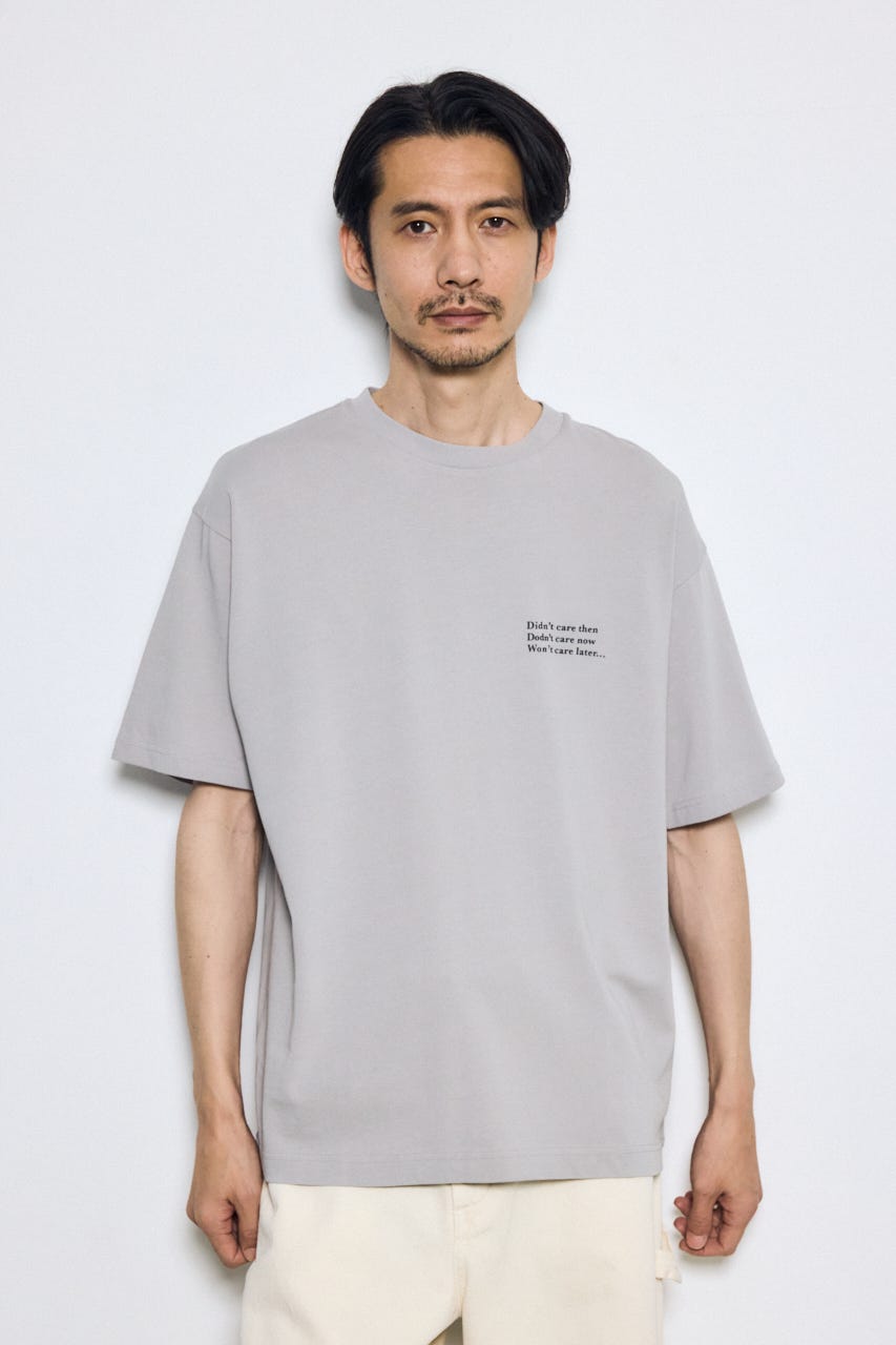 引き揃え天竺バックメッセージロゴTシャツ L/GRY L