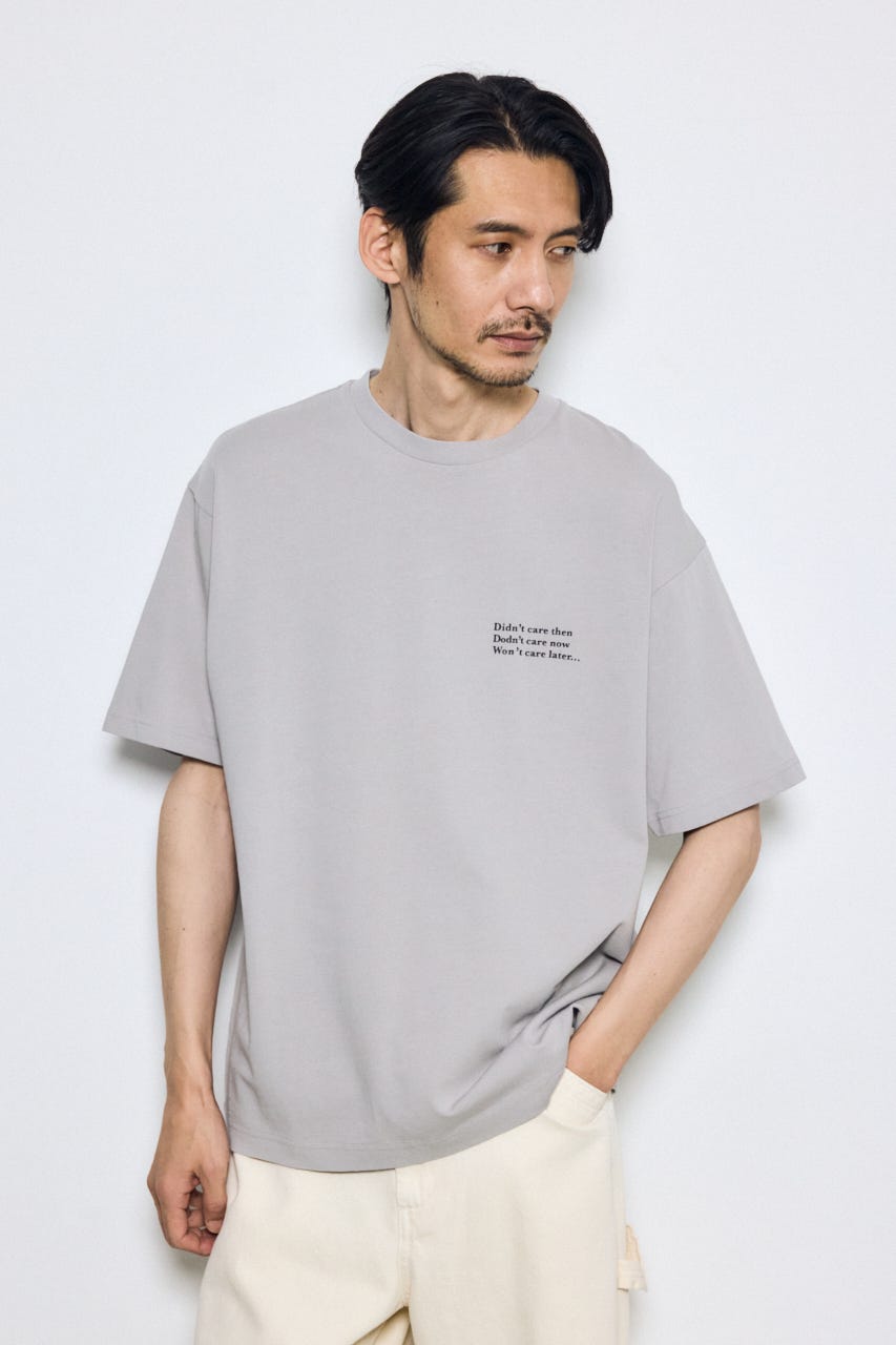 引き揃え天竺バックメッセージロゴTシャツ L/GRY L