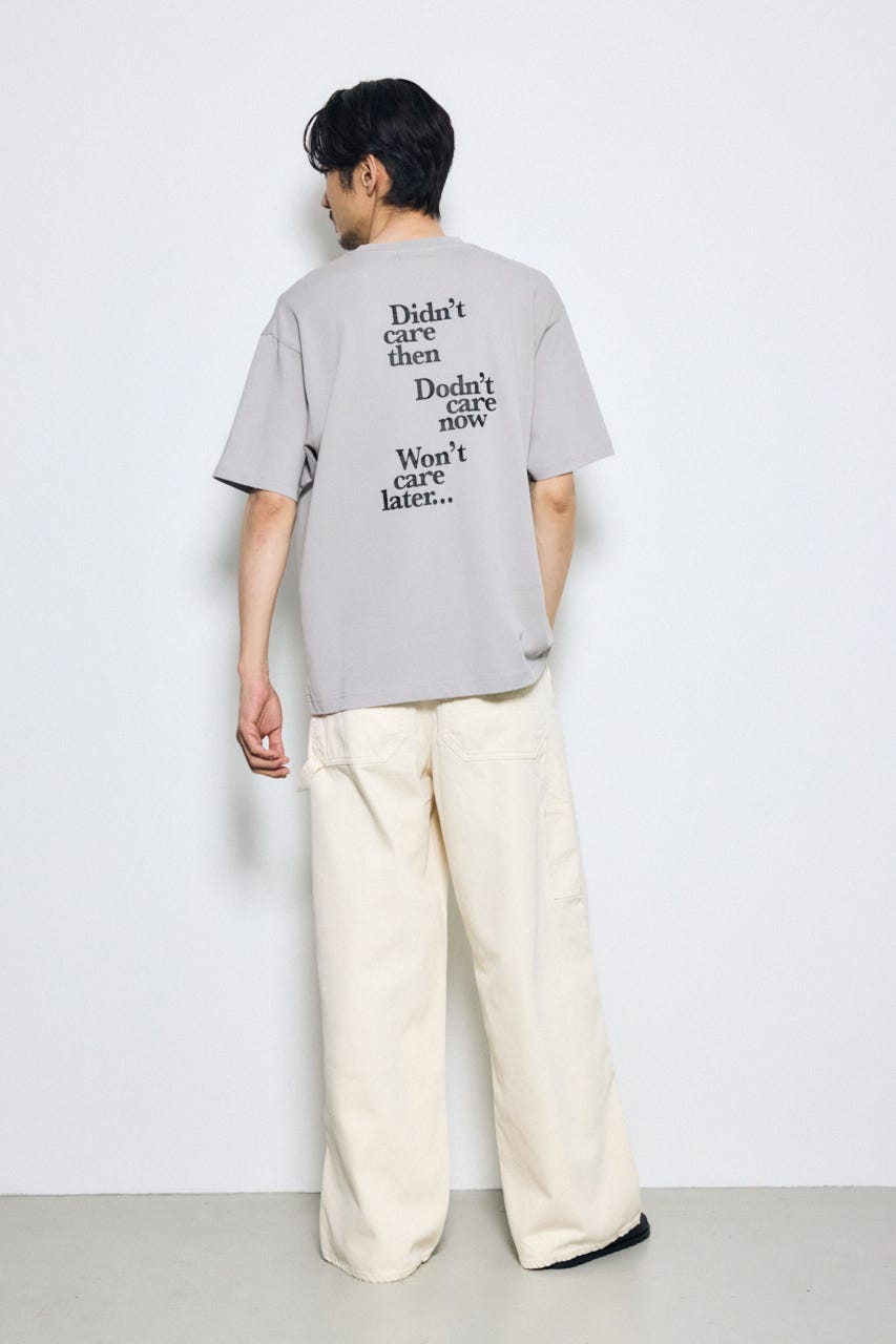 引き揃え天竺バックメッセージロゴTシャツ L/GRY L