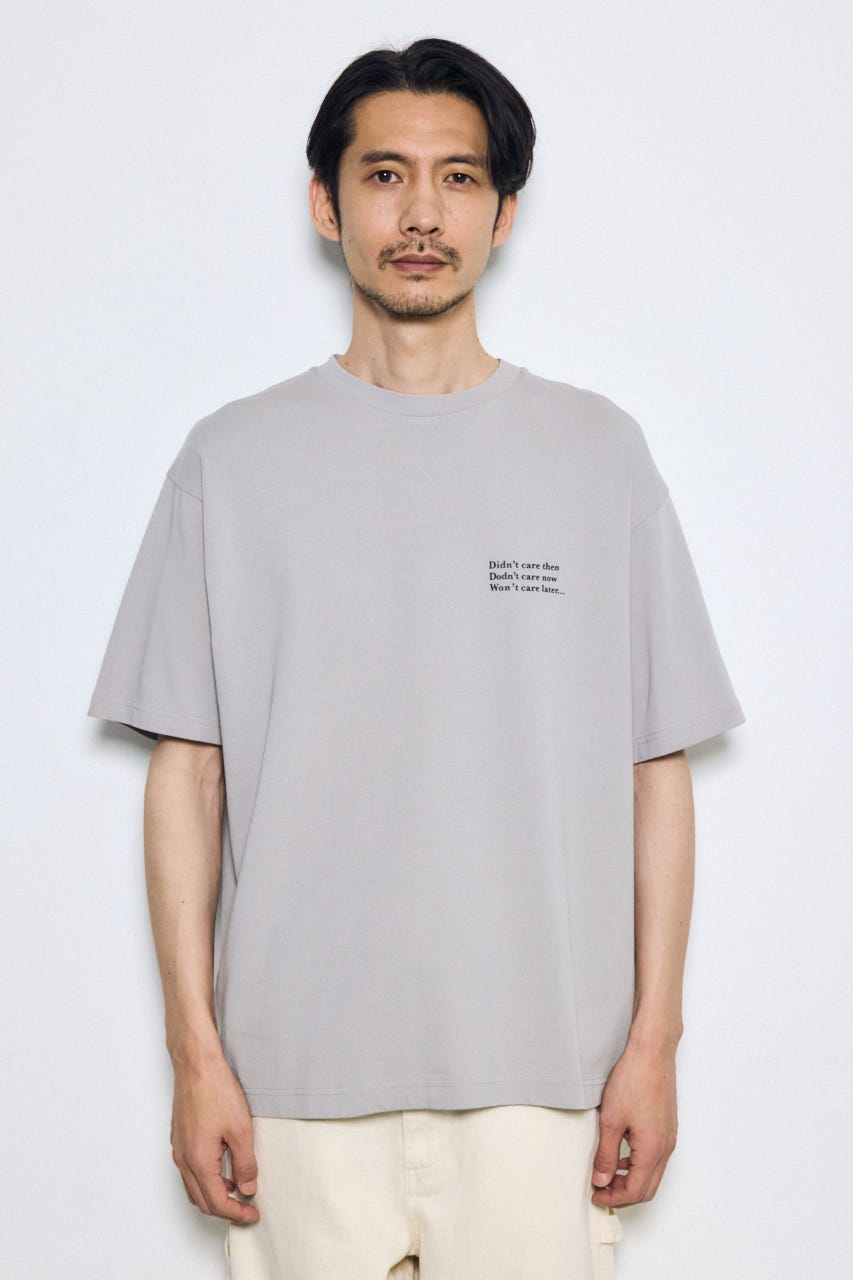 引き揃え天竺バックメッセージロゴTシャツ L/GRY L