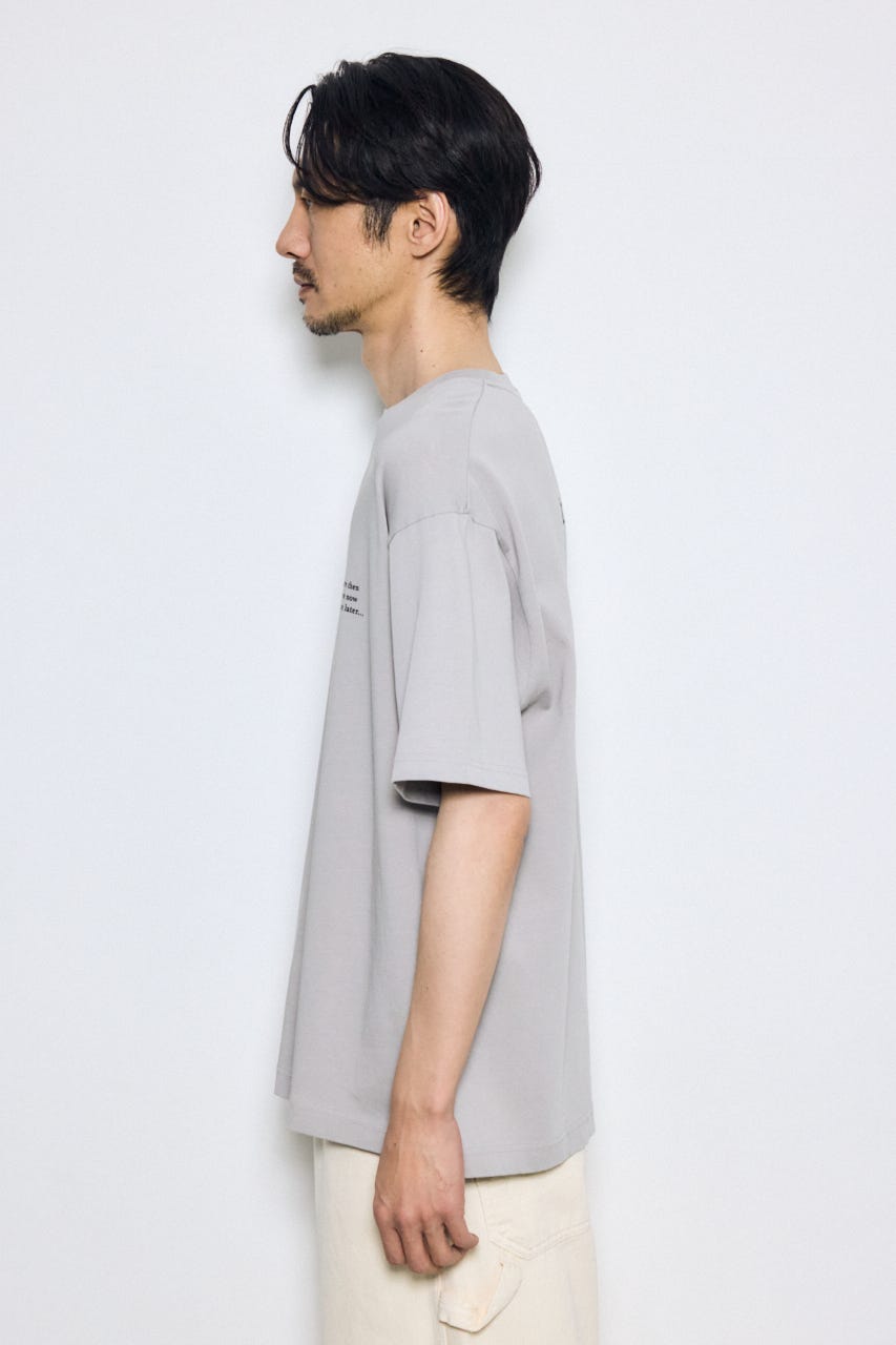 引き揃え天竺バックメッセージロゴTシャツ L/GRY L