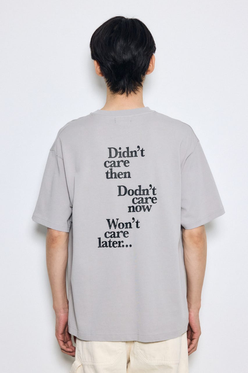 引き揃え天竺バックメッセージロゴTシャツ L/GRY L