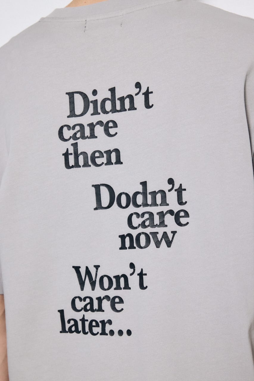 引き揃え天竺バックメッセージロゴTシャツ L/GRY L