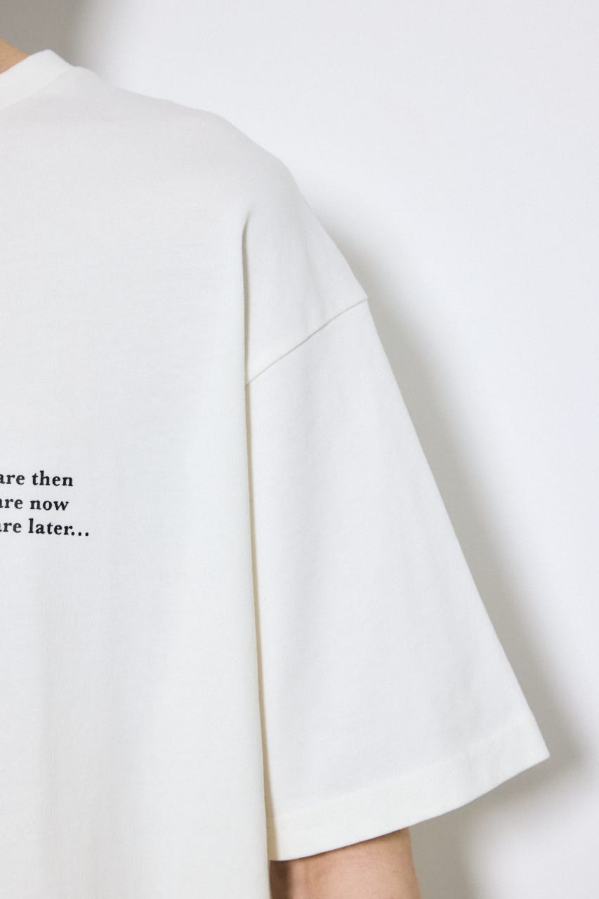 引き揃え天竺バックメッセージロゴTシャツ WHT M