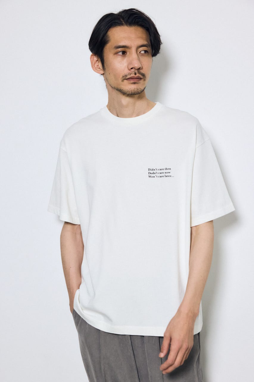 引き揃え天竺バックメッセージロゴTシャツ WHT M