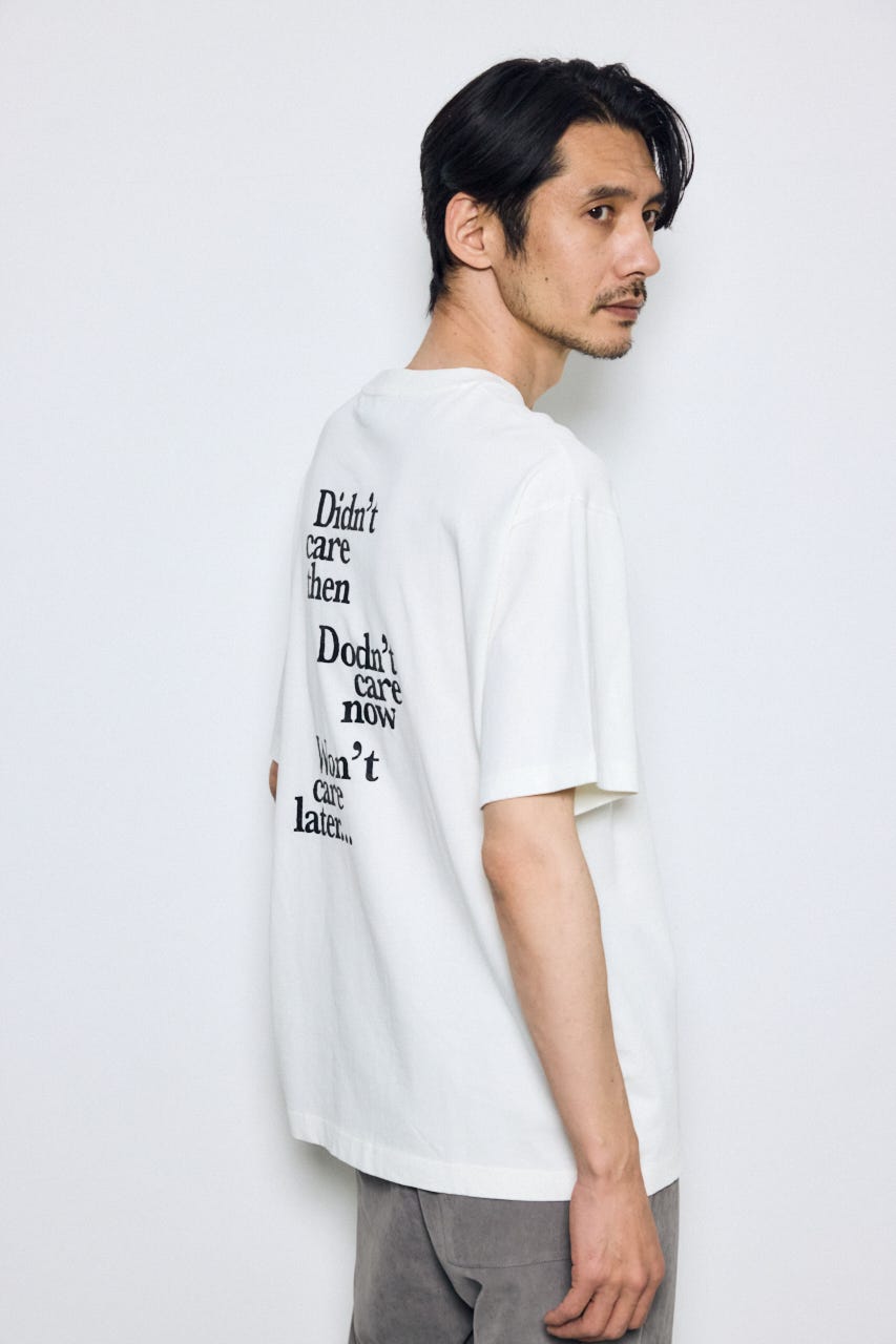 引き揃え天竺バックメッセージロゴTシャツ WHT M