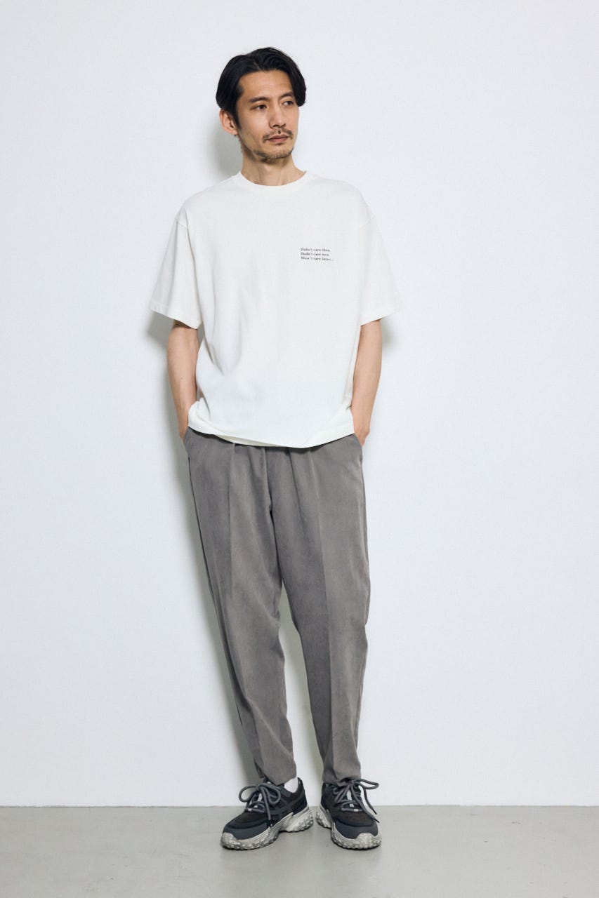 引き揃え天竺バックメッセージロゴTシャツ WHT M