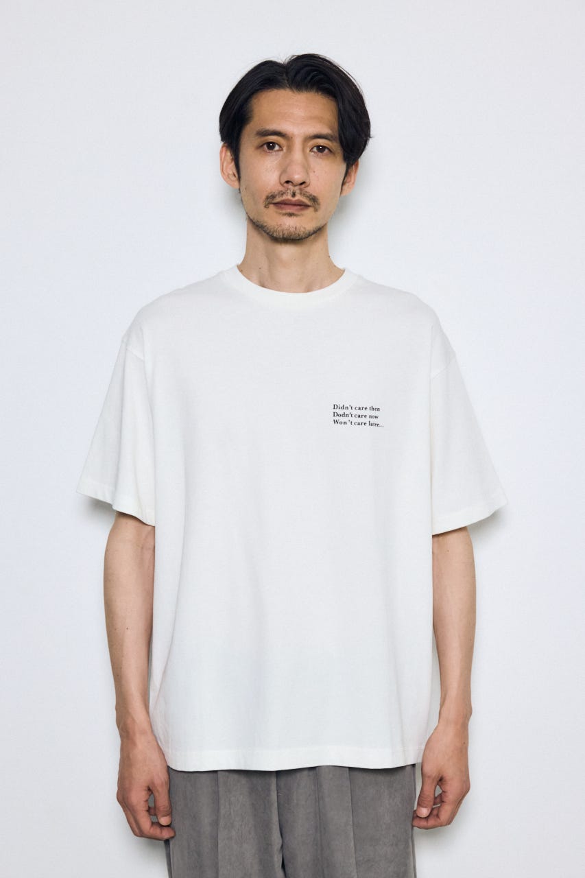 引き揃え天竺バックメッセージロゴTシャツ WHT M