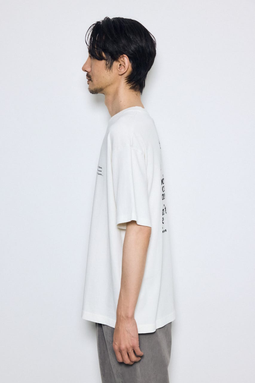 引き揃え天竺バックメッセージロゴTシャツ WHT M