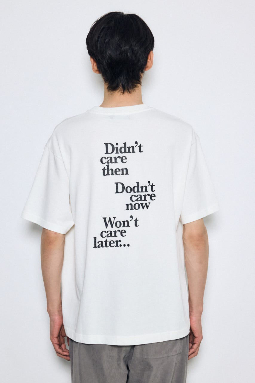 引き揃え天竺バックメッセージロゴTシャツ WHT M