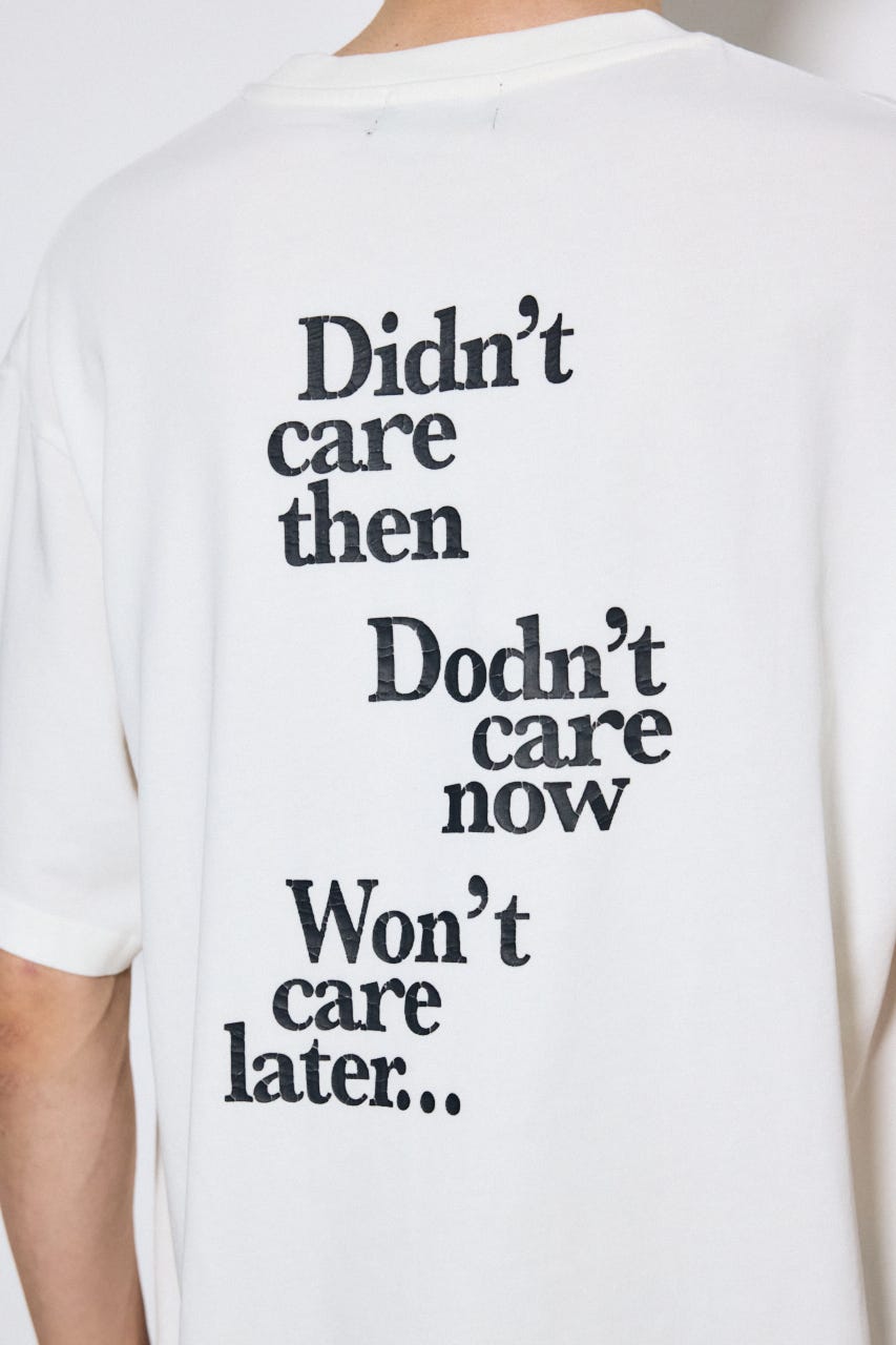 引き揃え天竺バックメッセージロゴTシャツ WHT M