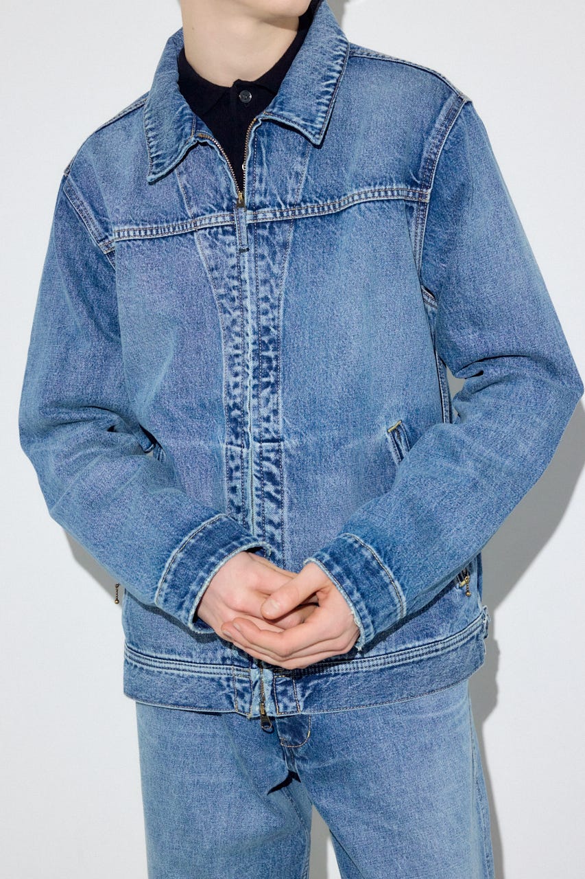 ファスナーデザインGジャン L/BLU M