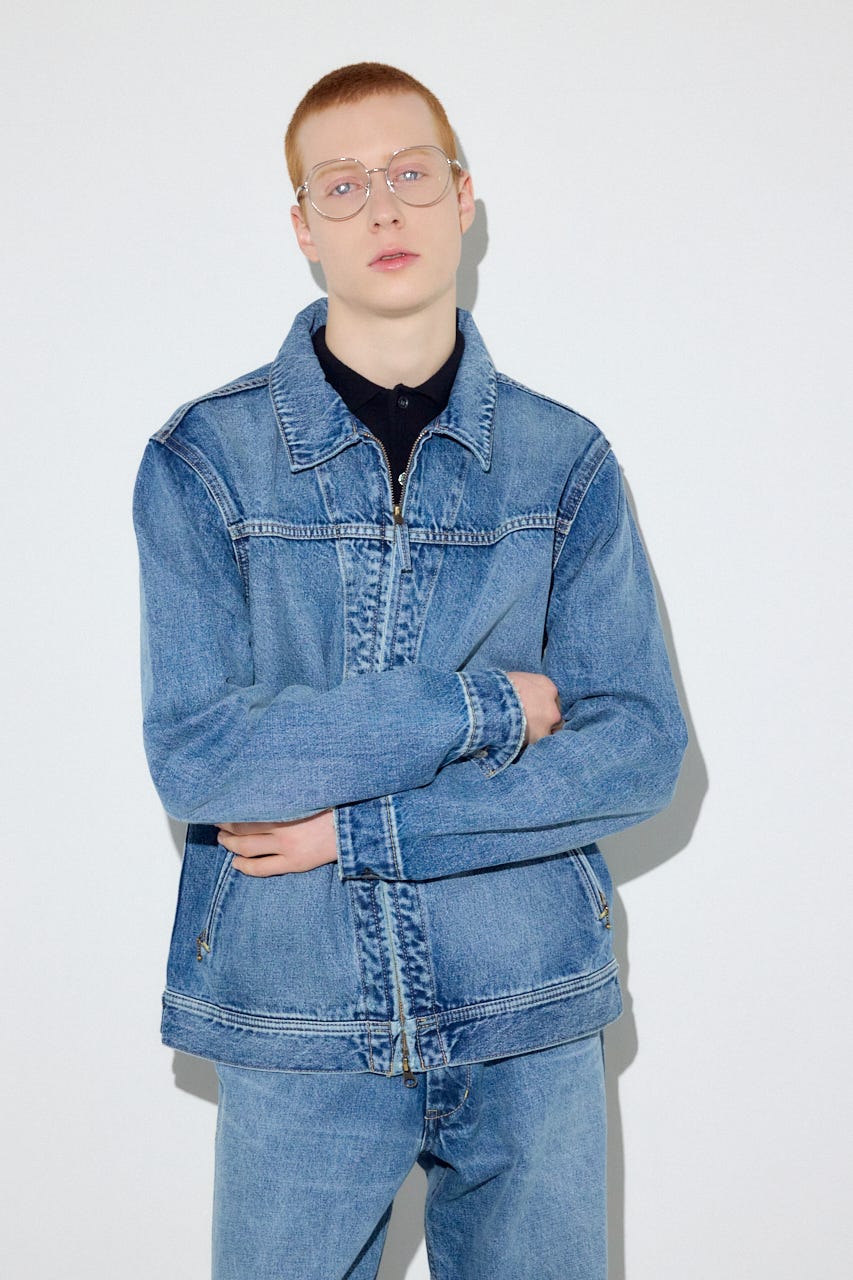 ファスナーデザインGジャン L/BLU M