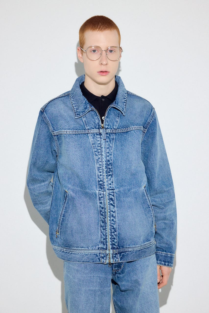 ファスナーデザインGジャン L/BLU M