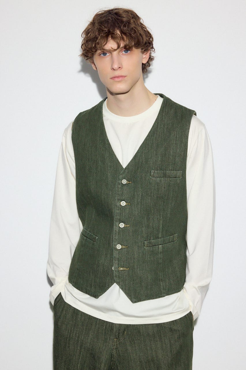 リラックスデニムベスト KHA L