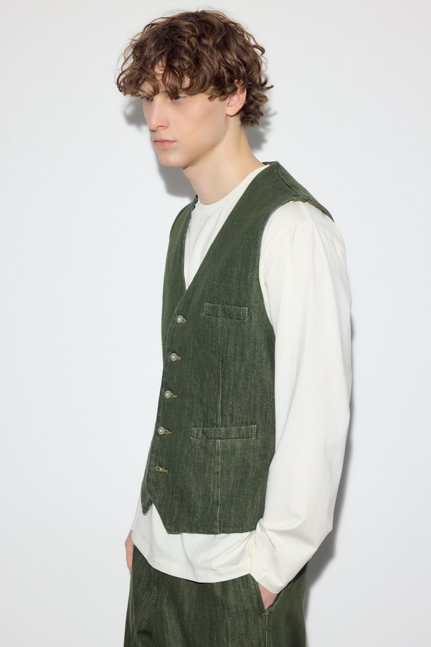 リラックスデニムベスト KHA L