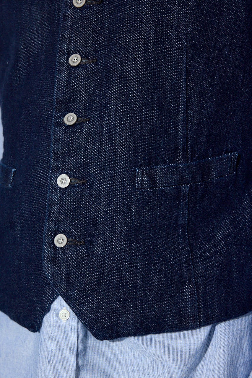 リラックスデニムベスト One Wash M