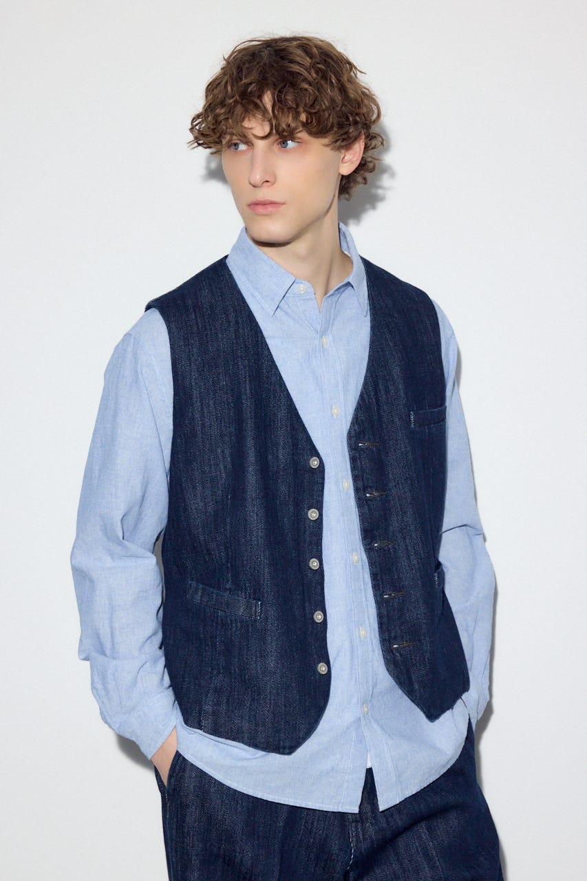 リラックスデニムベスト One Wash M