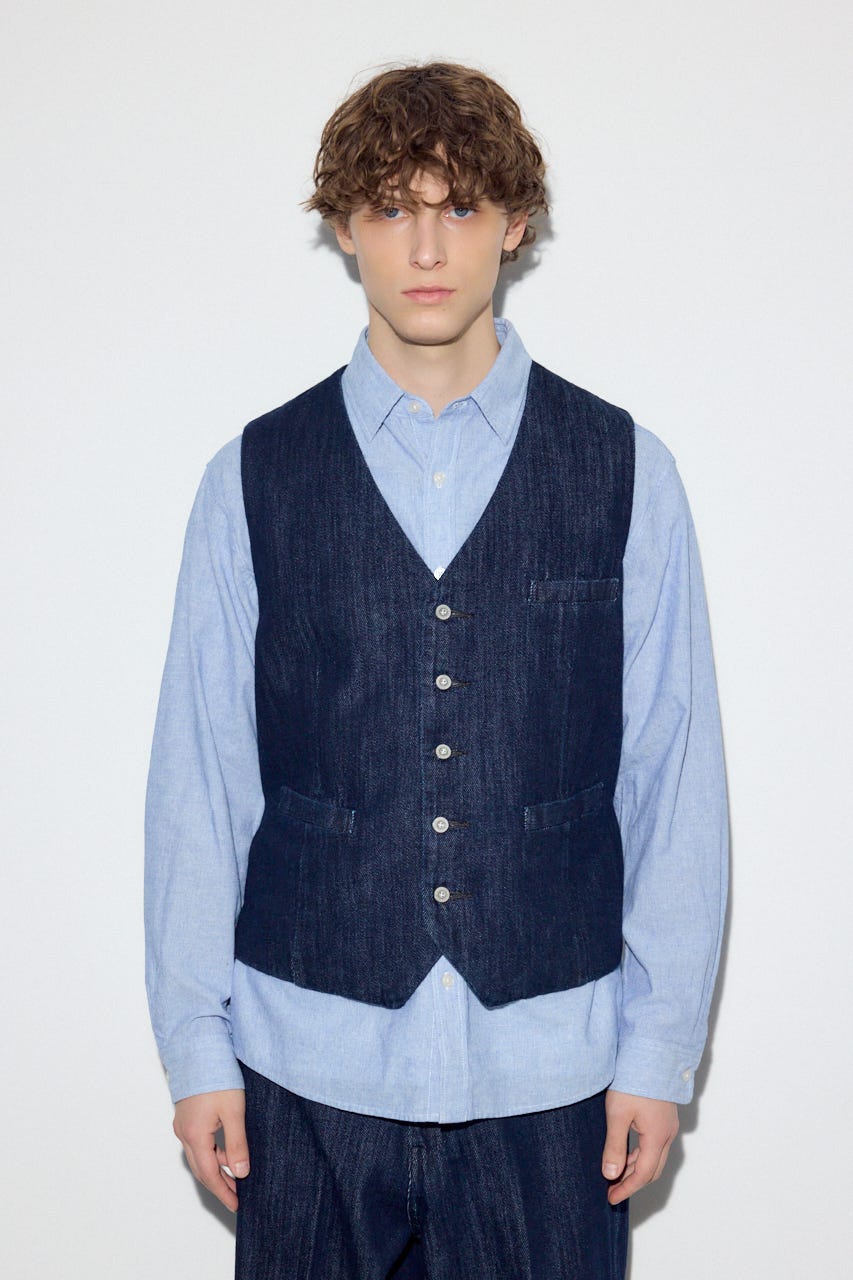 リラックスデニムベスト One Wash M