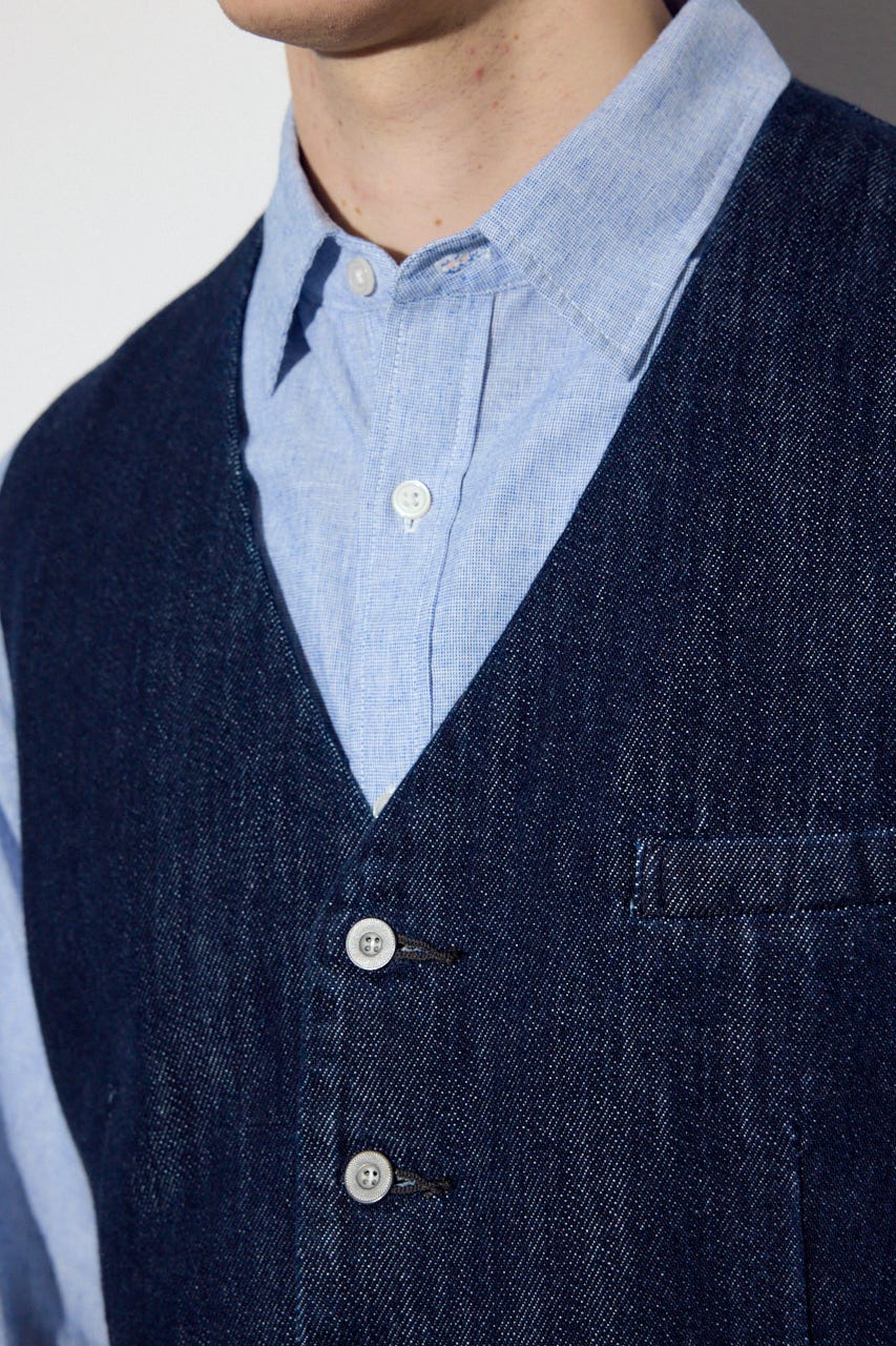 リラックスデニムベスト One Wash M