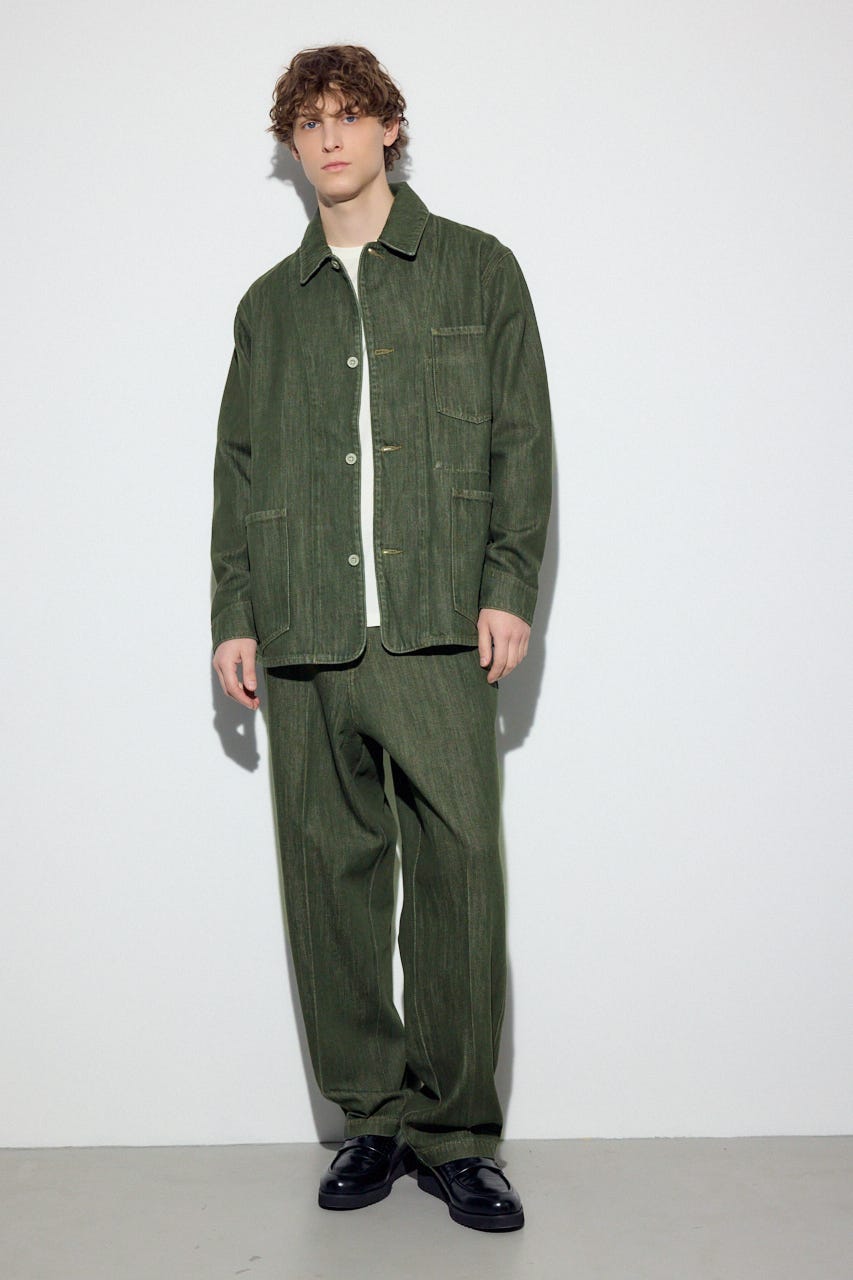 リラックスデニムスラックス KHA S