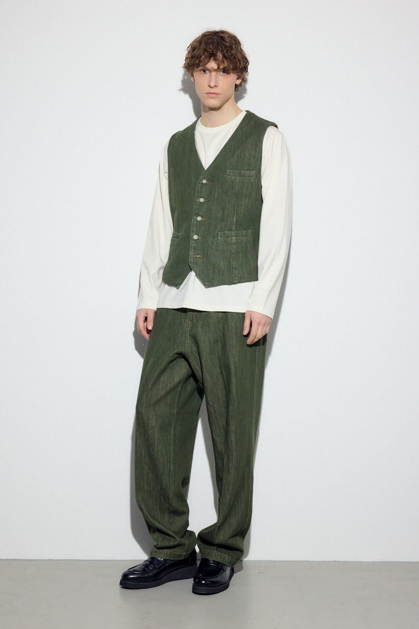 リラックスデニムスラックス KHA S