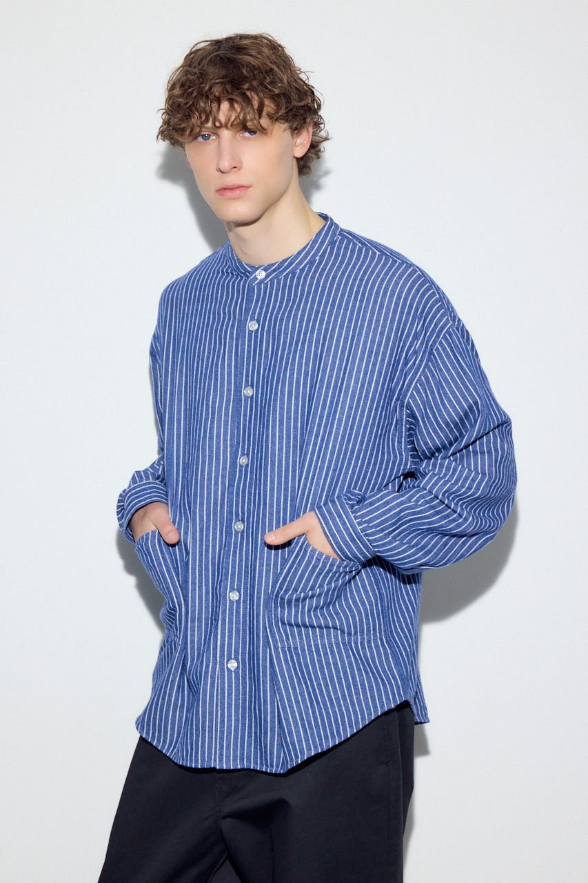 【SS先行アイテム】プリズナーシャツ 柄BLU M