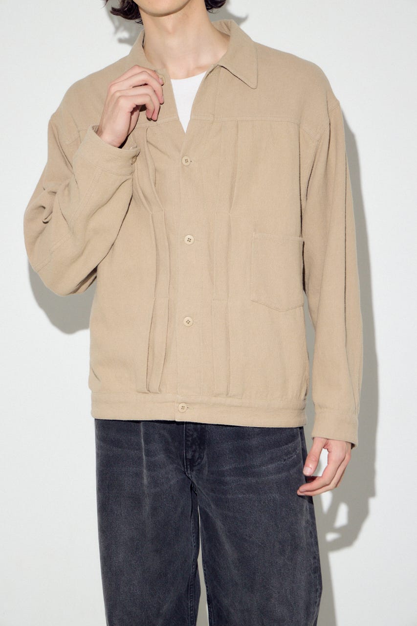 コットンリネン1stブルゾン BEG XL
