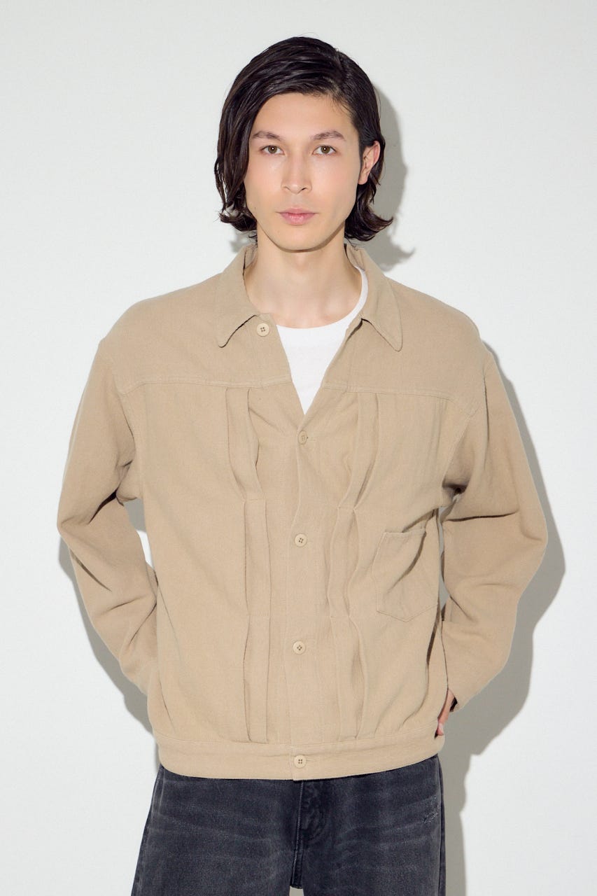 コットンリネン1stブルゾン BEG XL