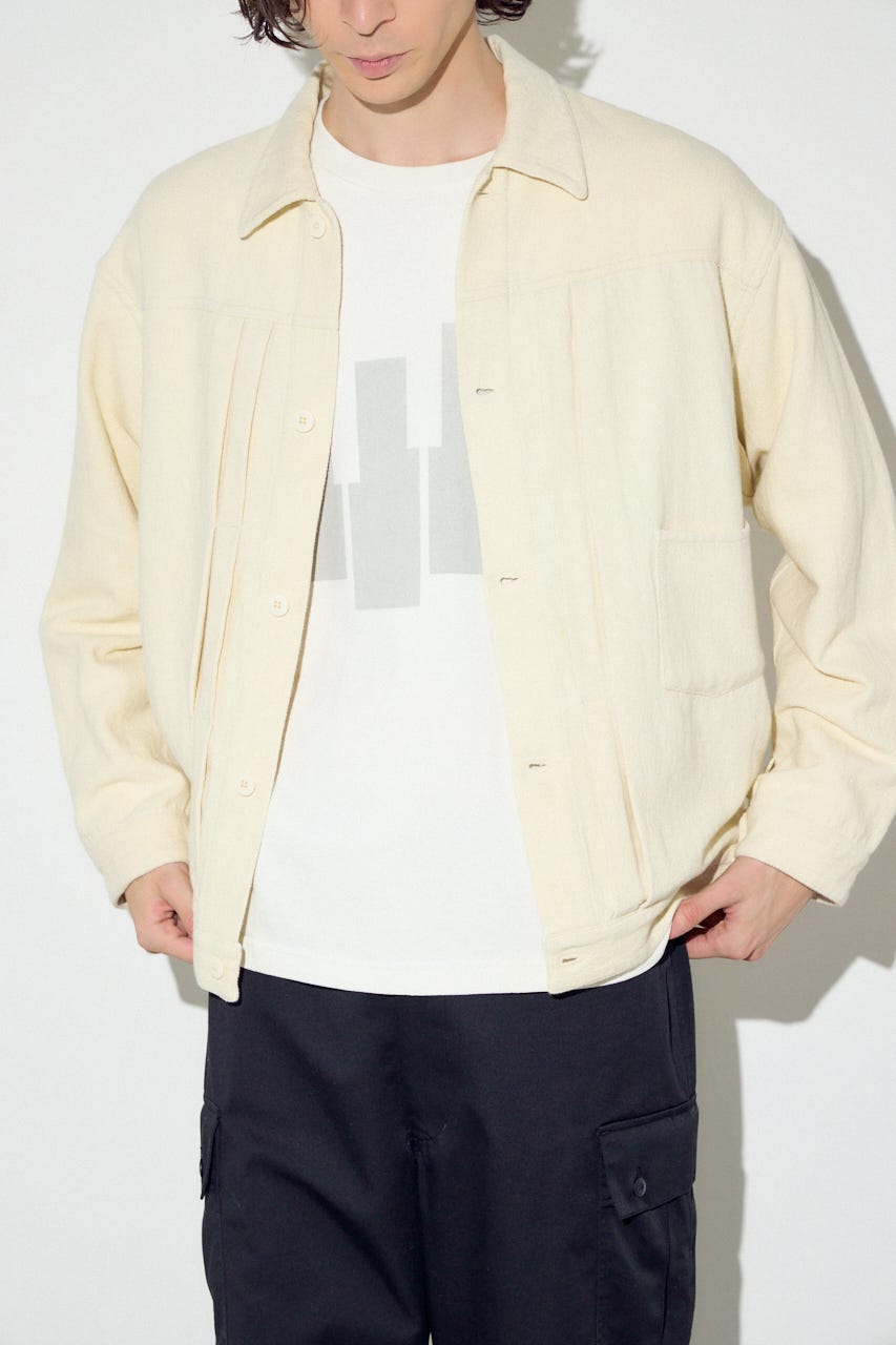 コットンリネン1stブルゾン O/WHT L