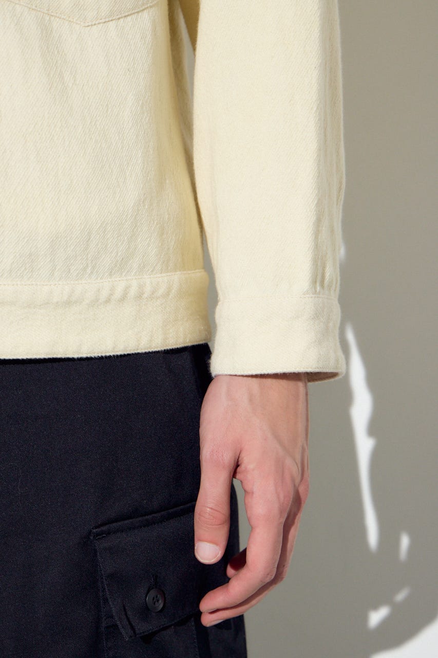 コットンリネン1stブルゾン O/WHT L