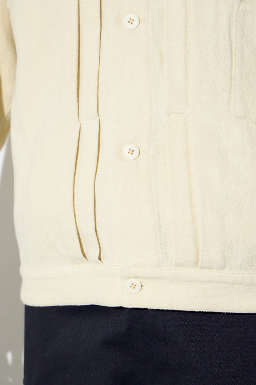 コットンリネン1stブルゾン O/WHT L