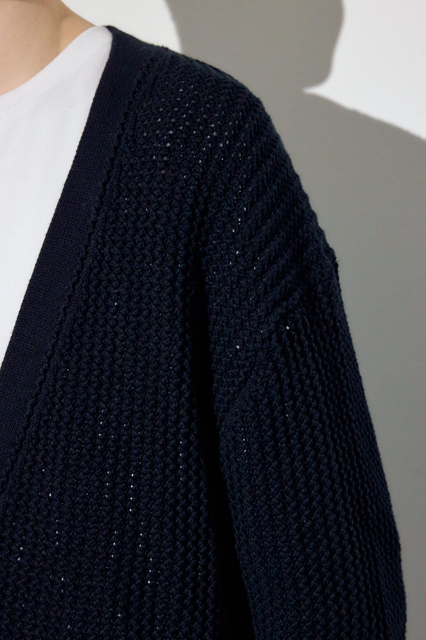 ニットメッシュカーディガン BLK M