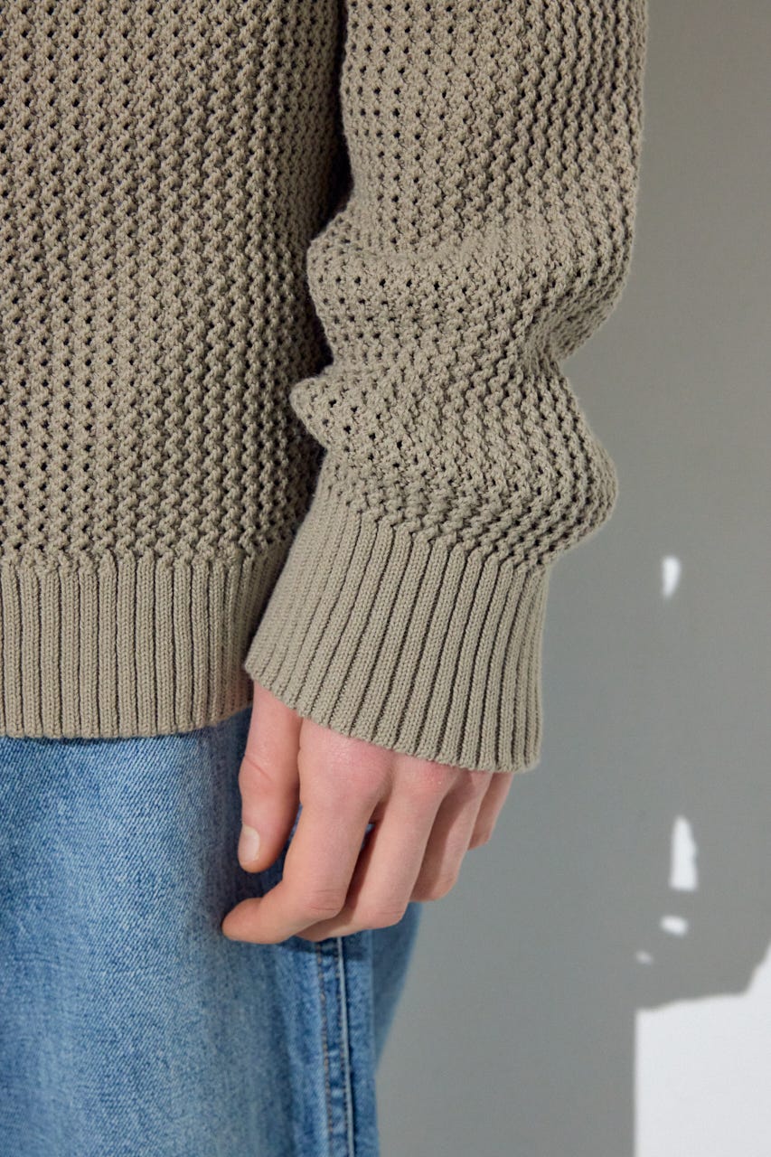 ニットメッシュカーディガン D/BEG M