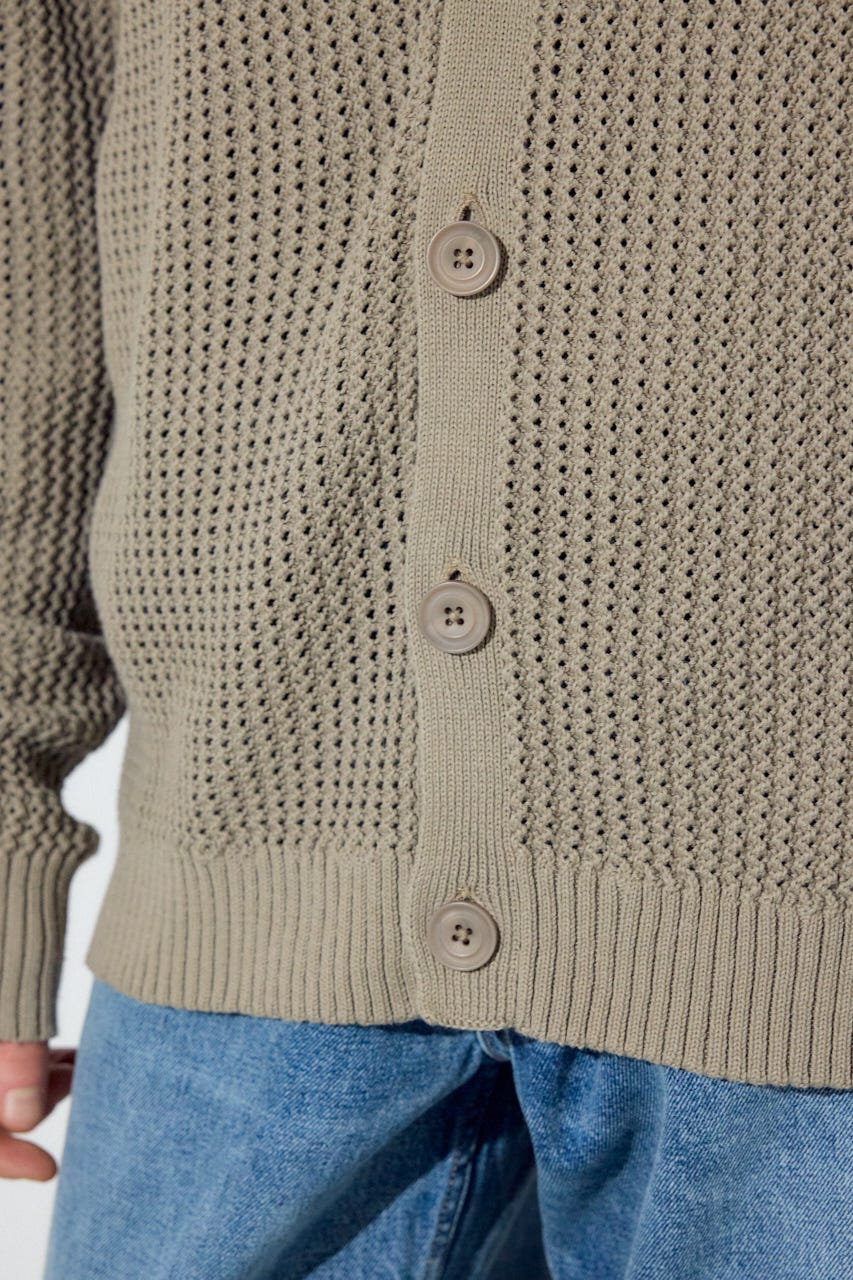 ニットメッシュカーディガン D/BEG M