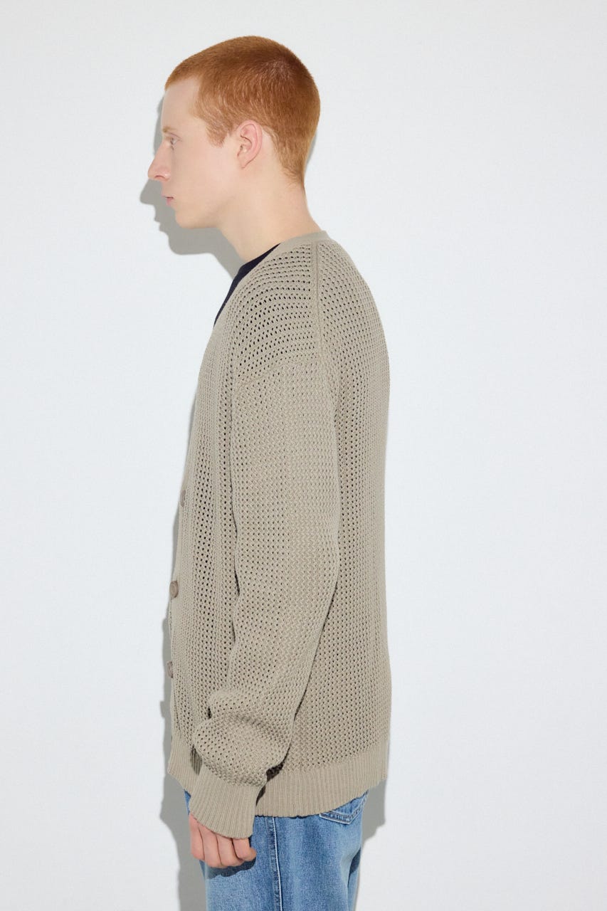 ニットメッシュカーディガン D/BEG M
