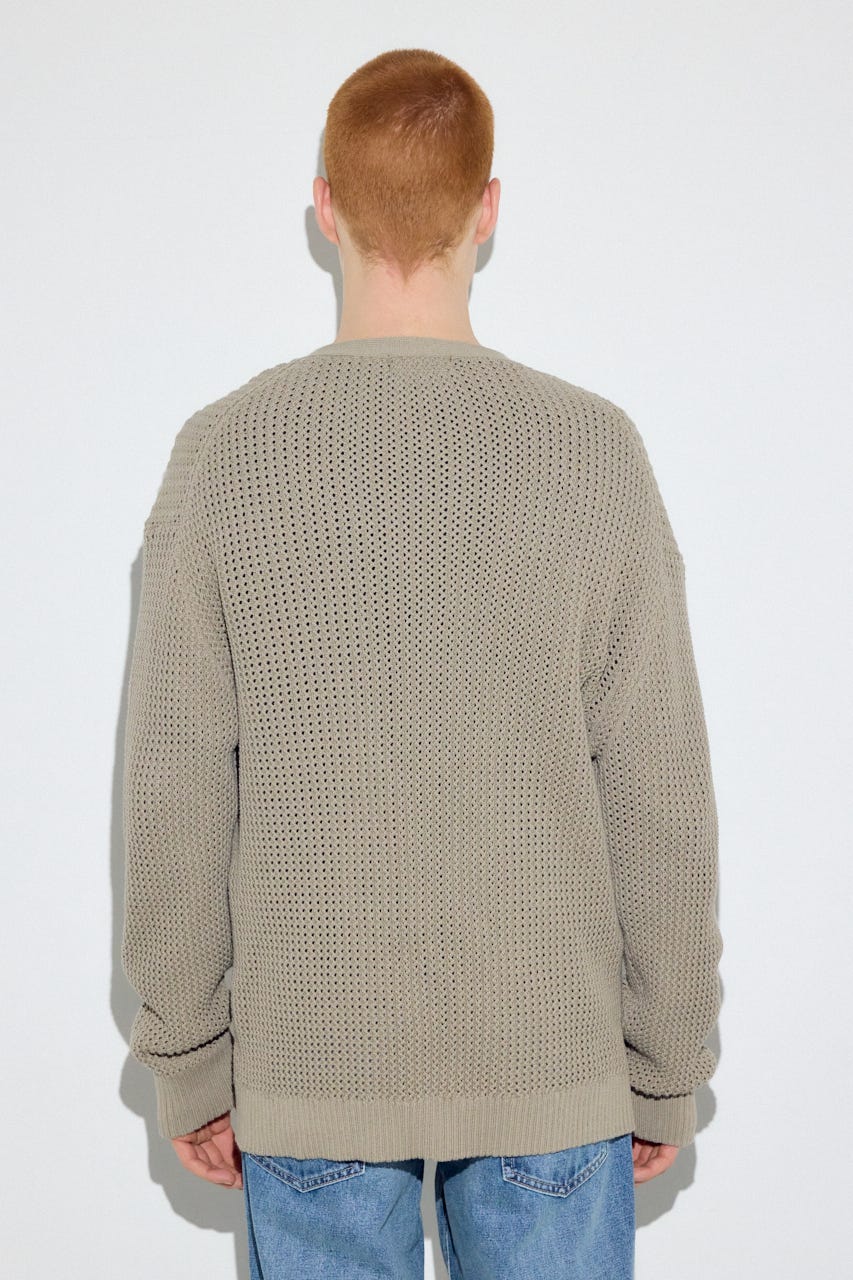 ニットメッシュカーディガン D/BEG M