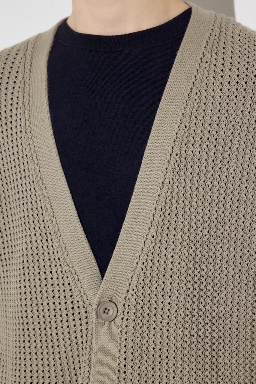 ニットメッシュカーディガン D/BEG M
