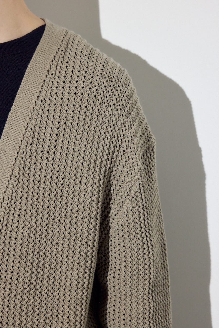 ニットメッシュカーディガン D/BEG M