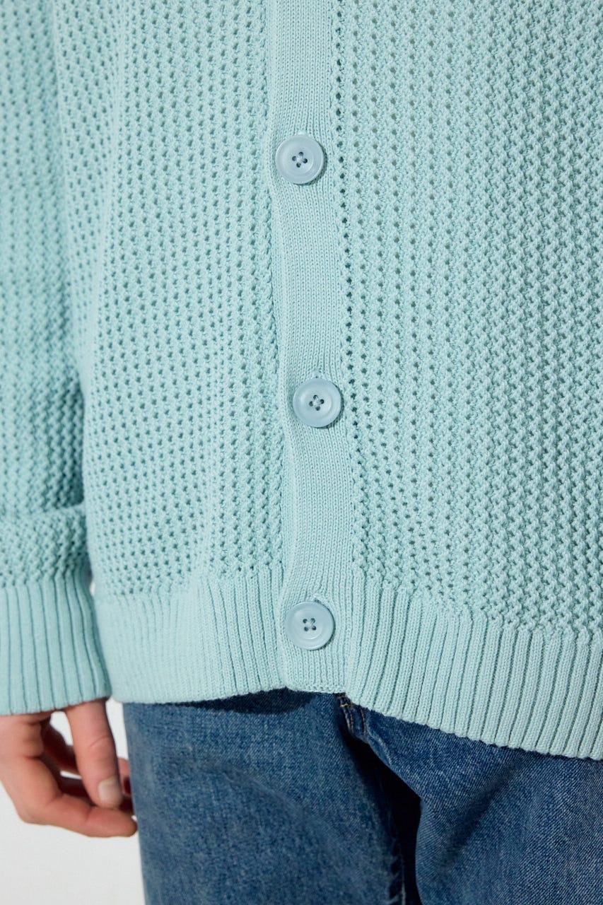 ニットメッシュカーディガン D/SAX L