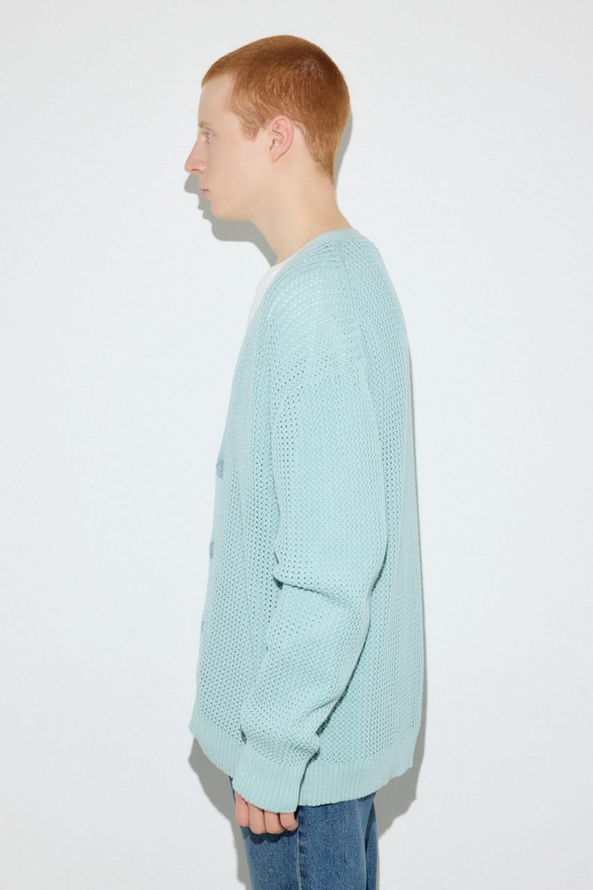 ニットメッシュカーディガン D/SAX L