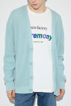 ニットメッシュカーディガン