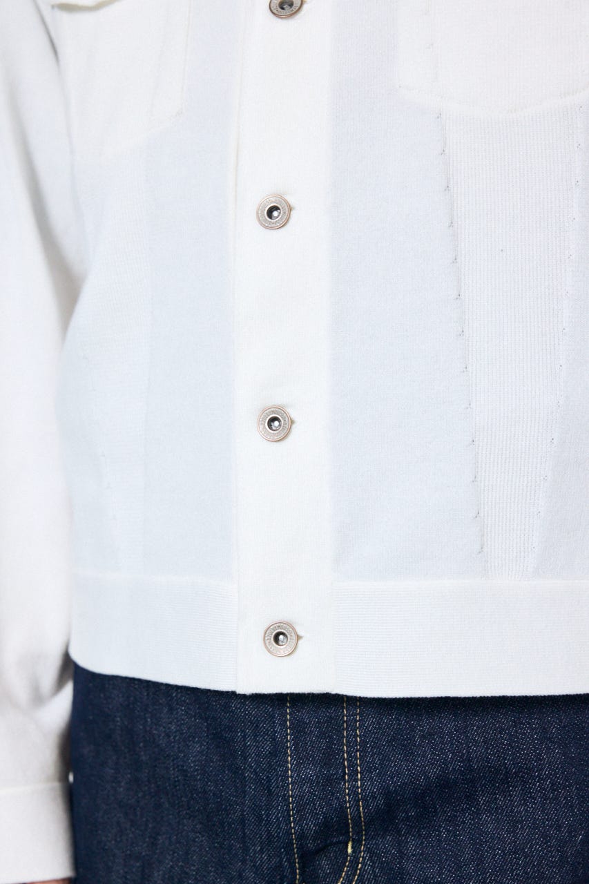 3rdタイプニットジャケット O/WHT L