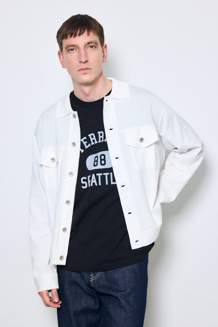 3rdタイプニットジャケット O/WHT L