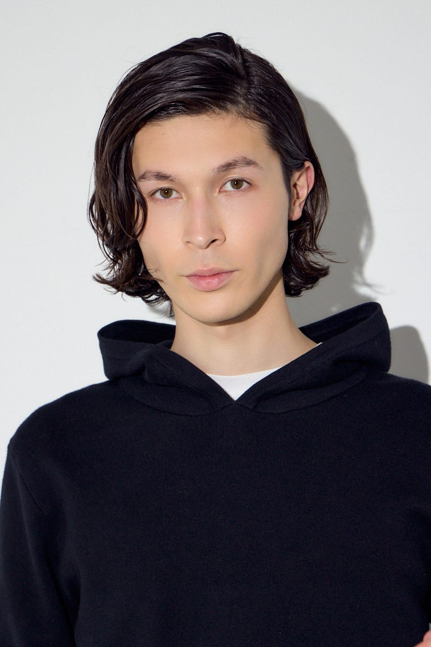 ハイゲージニットフーディー BLK L