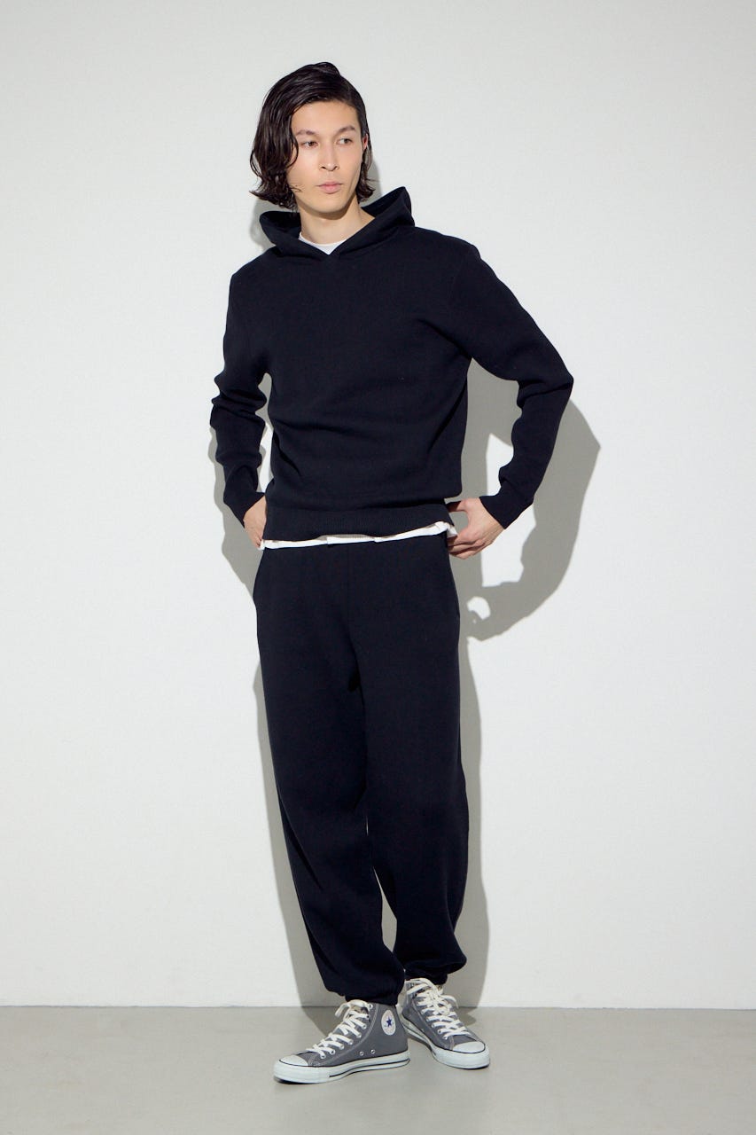 ハイゲージニットフーディー BLK L