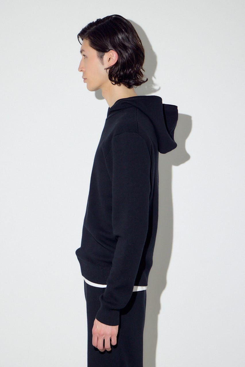 ハイゲージニットフーディー BLK L