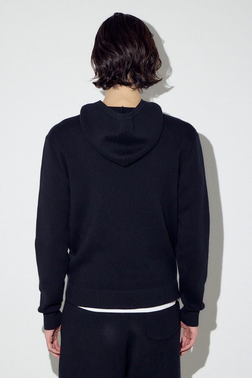 ハイゲージニットフーディー BLK L